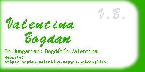 valentina bogdan business card